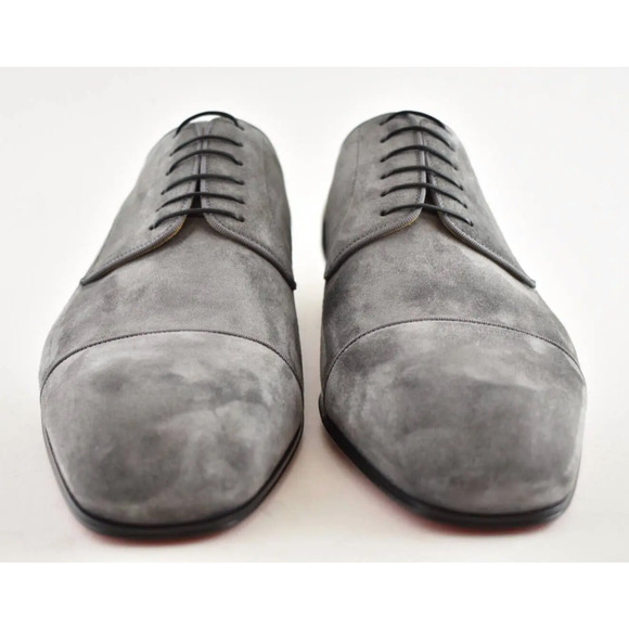 Christian Louboutin Men Top Daviol Flat Shadow Grey Suede Lace Dress Loafer 39 6 main image 8
